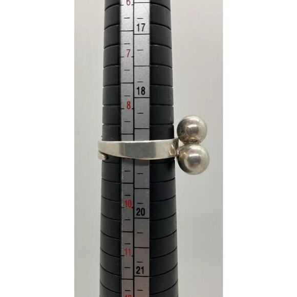 Sterling Silver MCM Brutalist Bengt Hallberg BEH 3 Sphere Ring Adjustable 7-9 - Picture 8 of 8